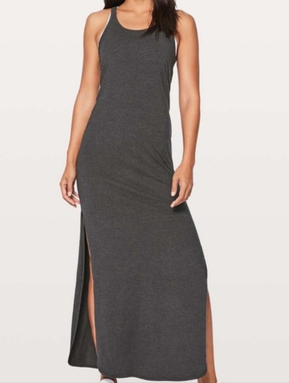 lululemon athletica Dark Charcoal Gray Maxi Dress with Side Slits